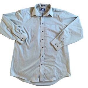 Stafford Wrinkle Free Gray Button Down Long Sleeve Dress Shirt Size 16.5